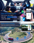 HUPEJOS 360° V8 Ultra-5CH 4K Dash Cam With AI Driver Monitor System DMS Built-in GPS WiFi Night Vision,24/7 Parking Monitor Mode Car Mobile World
