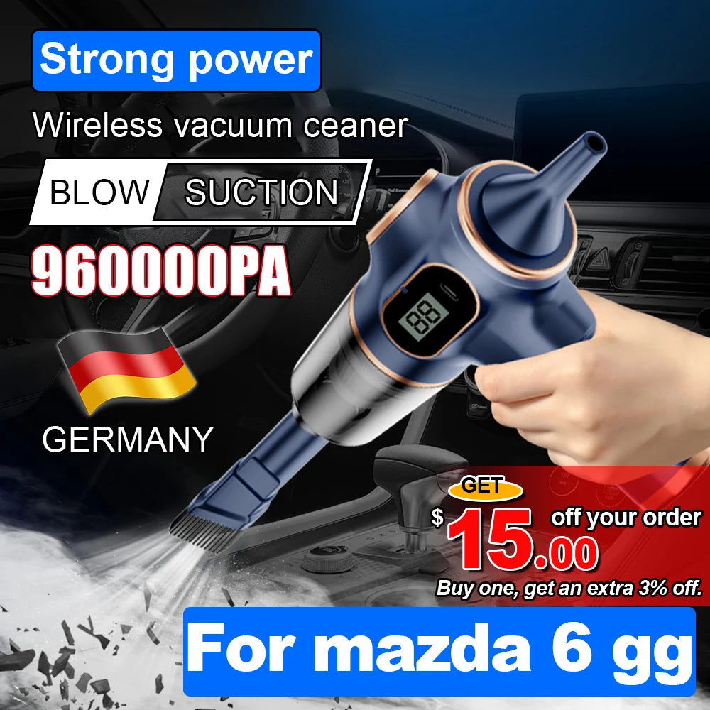 Car Vacuum Cleaner Wireless Handheld Mini Super Strong Suction Ultra-long-life Battery Portable Vacuum Cleaning For Mazda 6 GG