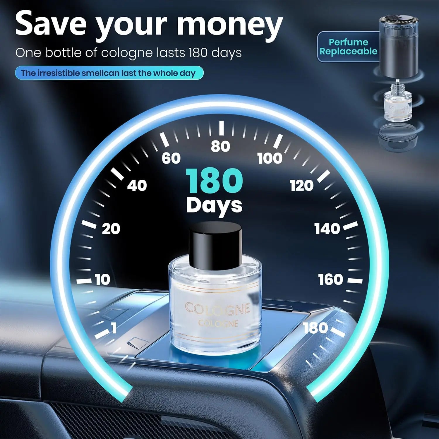 Car Diffuser Fragrance Smart Aroma Air Aromatherapy Humidifier Freshener Rechargeable Interior Accessories Perfume Oil Mounted CM World