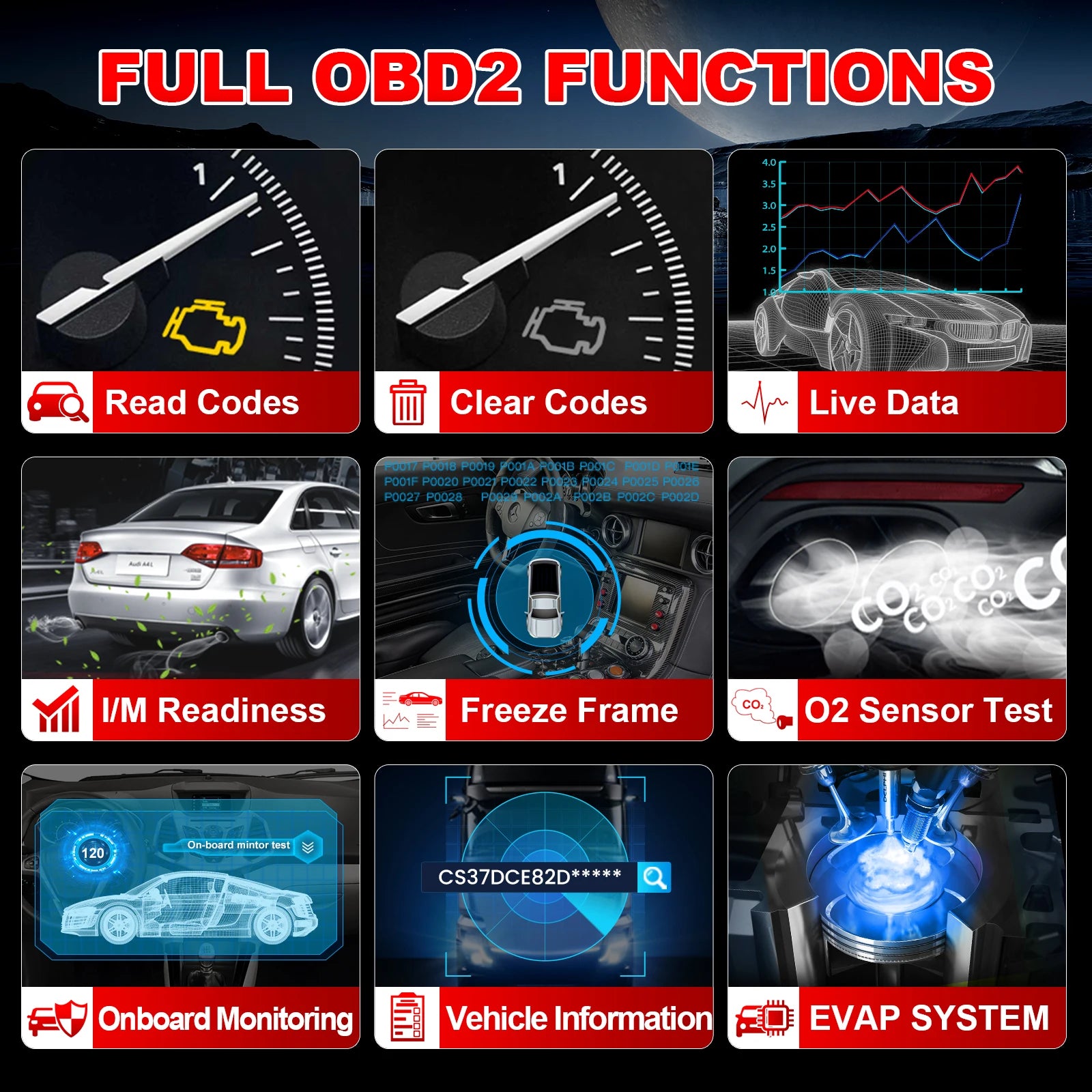 LAUNCH X431 CR300 OBD2 SCANNER CAN Auto Code Reader Diagnostic Tools I/M Engine Battery Tester Lifetime Free Update Car Mobile World