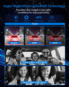 HUPEJOS 360° V8 Ultra-5CH 4K Dash Cam With AI Driver Monitor System DMS Built-in GPS WiFi Night Vision,24/7 Parking Monitor Mode Car Mobile World