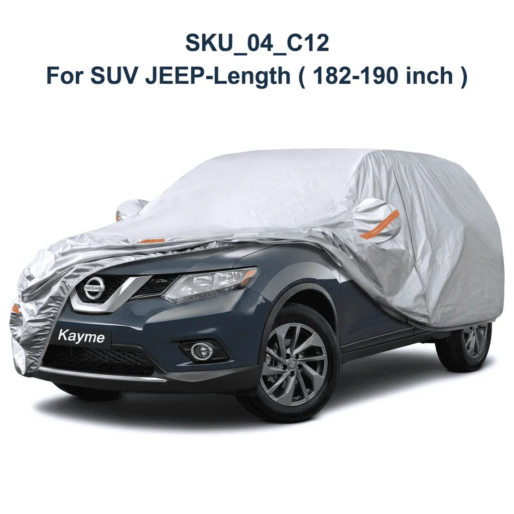 Universal Waterproof Car Cover Fit For Suv/Sedan/Hatchback Outdoor UV Dust Nighttime protective strips Kayme Car Accessories Car Mobile World
