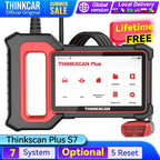 THINKCAR THINKSCAN PLUS S4 S7 OBD2 Scanner ECM ABS SRS TCM BCM System DIY Optional Reset Wifi Free Update Car Diagnostics Tools