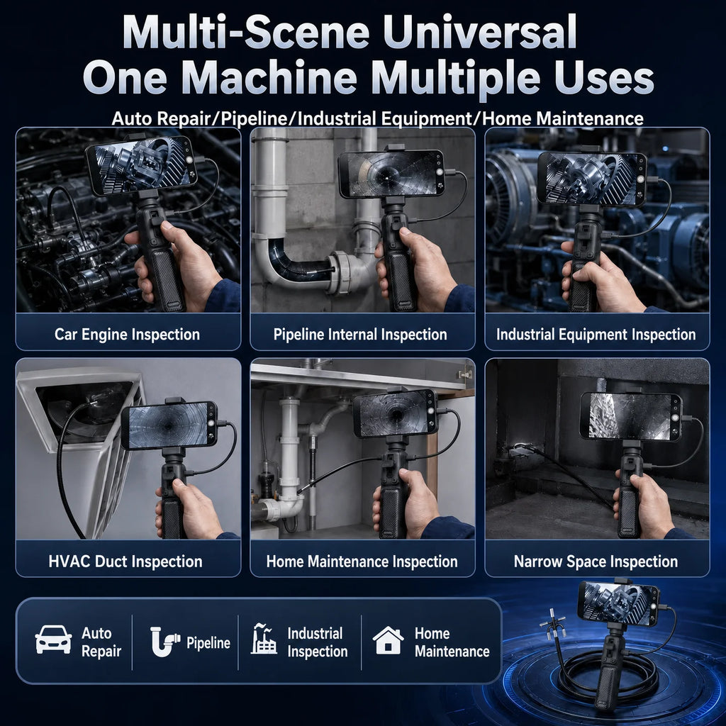 3.9mm 6.2mm 8.5mm 360° Articulating Borescope 1080P HD Steering Endoscope Camera For iPhone iOS Android Car Pipe Inspection