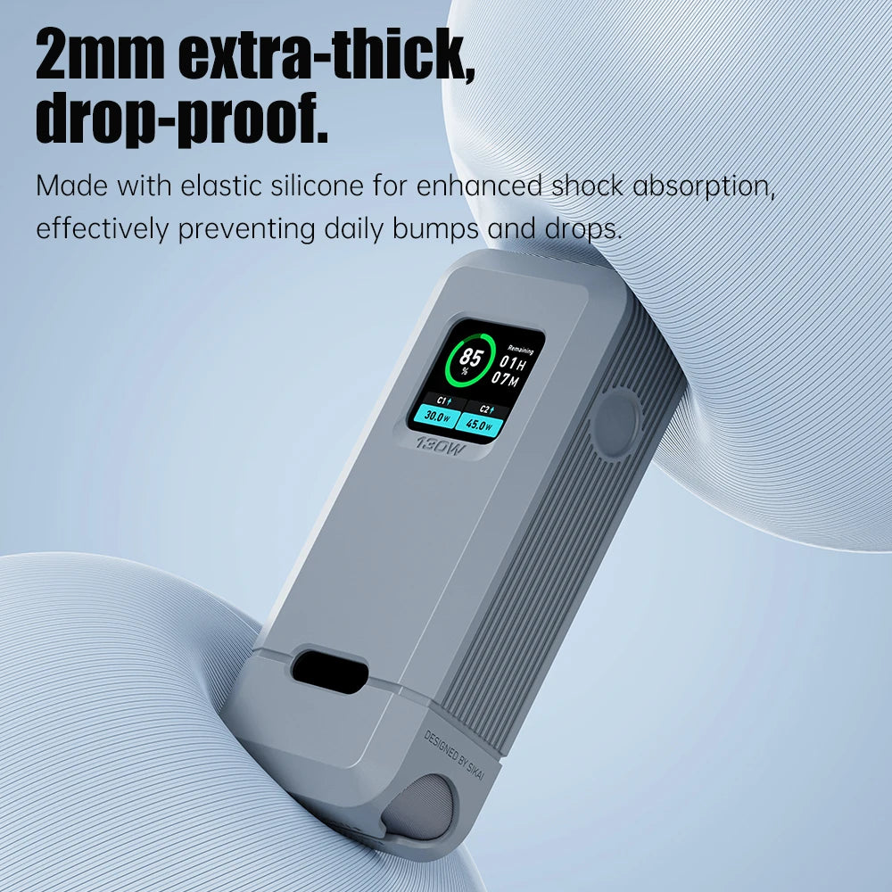 Silicone Case for Anker Prime 12,000 mAh 130W Power Bank TF/SIM card PIN storage Carrying Travel Case Storage Bag Accessories