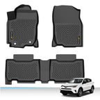 Brand New Tpe Floor Mat Liners Suitable for 2013 2016 2017 2018 Toyota Rav4, All-Weather, Waterproof, Non-Slip, Stain-Resistant, Durable