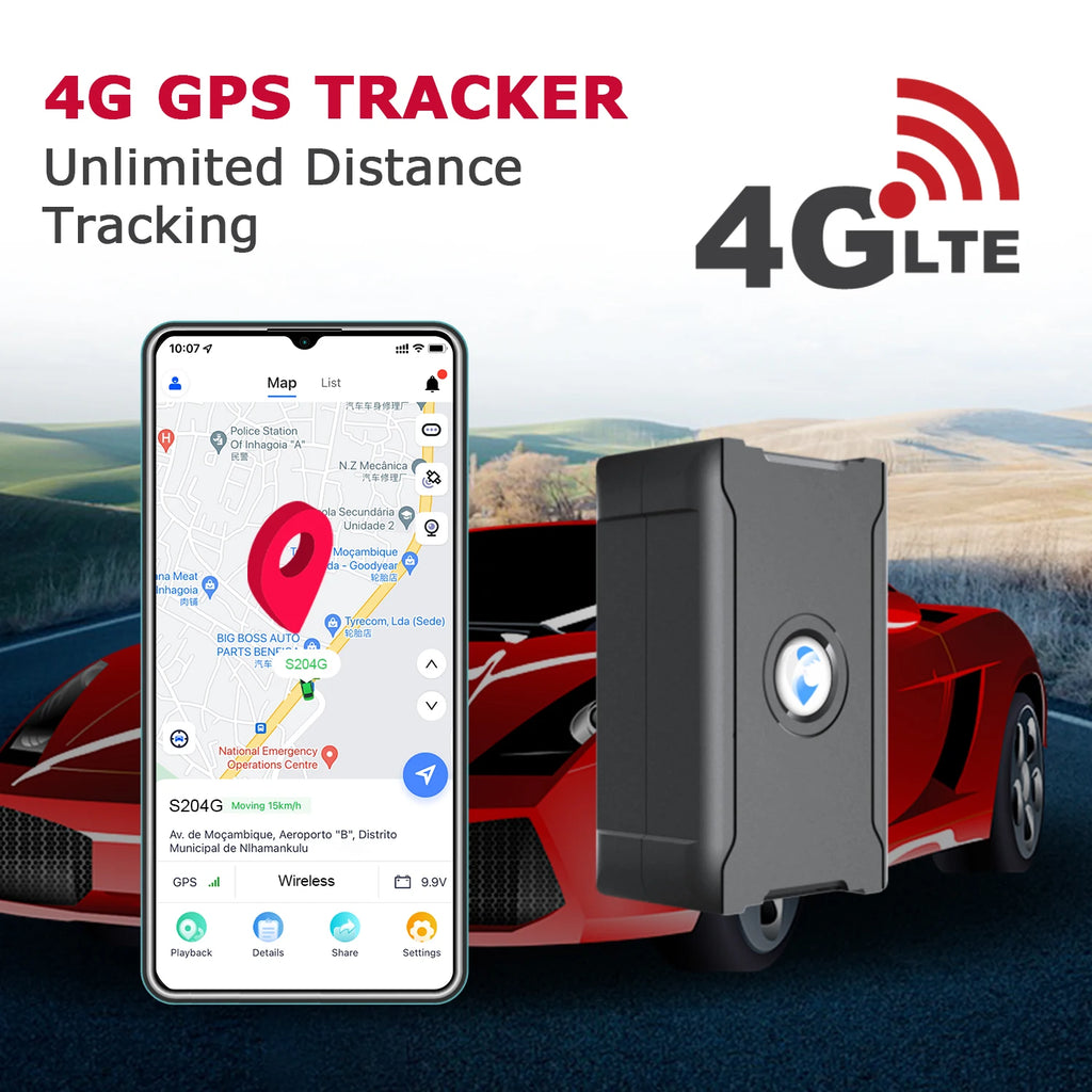 4G GPS Tracker Real-Time Car Locator Overtaking Alarm Route Playback Subscription Required CM World