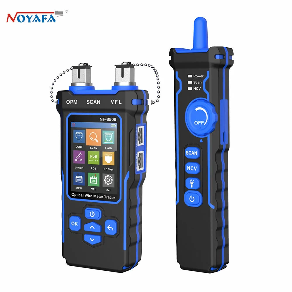 NOYAFA NF-8508 Network Cable Tester LCD Digital Rechargeable Network Line Finder Wire Tracker PoE Checker Optical Wire Meter CM World