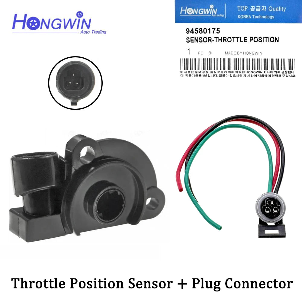 94580175 TPS Sensor Throttle Position Sensor & Plug For Chevrolet Aveo 1.6L Daewoo Lanos 1.6L Nubira 2.0L Laganza 2.2L 1999-2005
