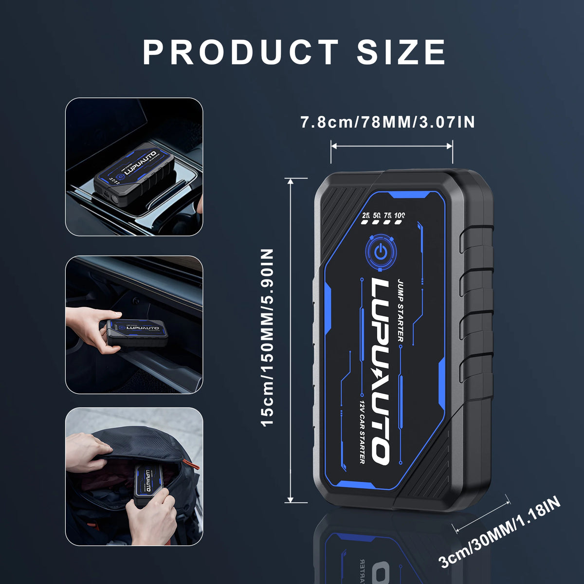 4000A Car Portable 12V Jump Starter Power Bank 12V Auto Battery Charger Booster Starting Device