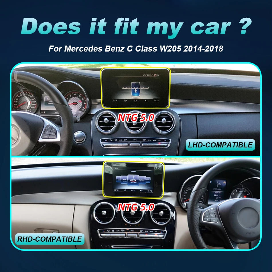 Android Auto Wireless CarPlay For Mercedes Benz C Class W205 GLC X253 V W446 Car Multimedia Navigation GPS DSP Qualcomm 680 CM World