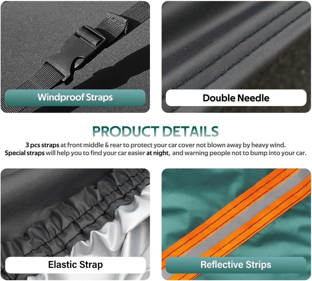 Waterproof UV Car Cover 190T Outdoor Sun Dust Night protection with reflective strips Cover Fit for Telsa Kayme Car Accessories Car Mobile World