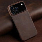 for Magsafe Case for iPhone 15 16 17 Pro Max Air Retro Luxury Full Grain Cowhide Genuine Oiled PULL-UP Leather Magnetic Cover