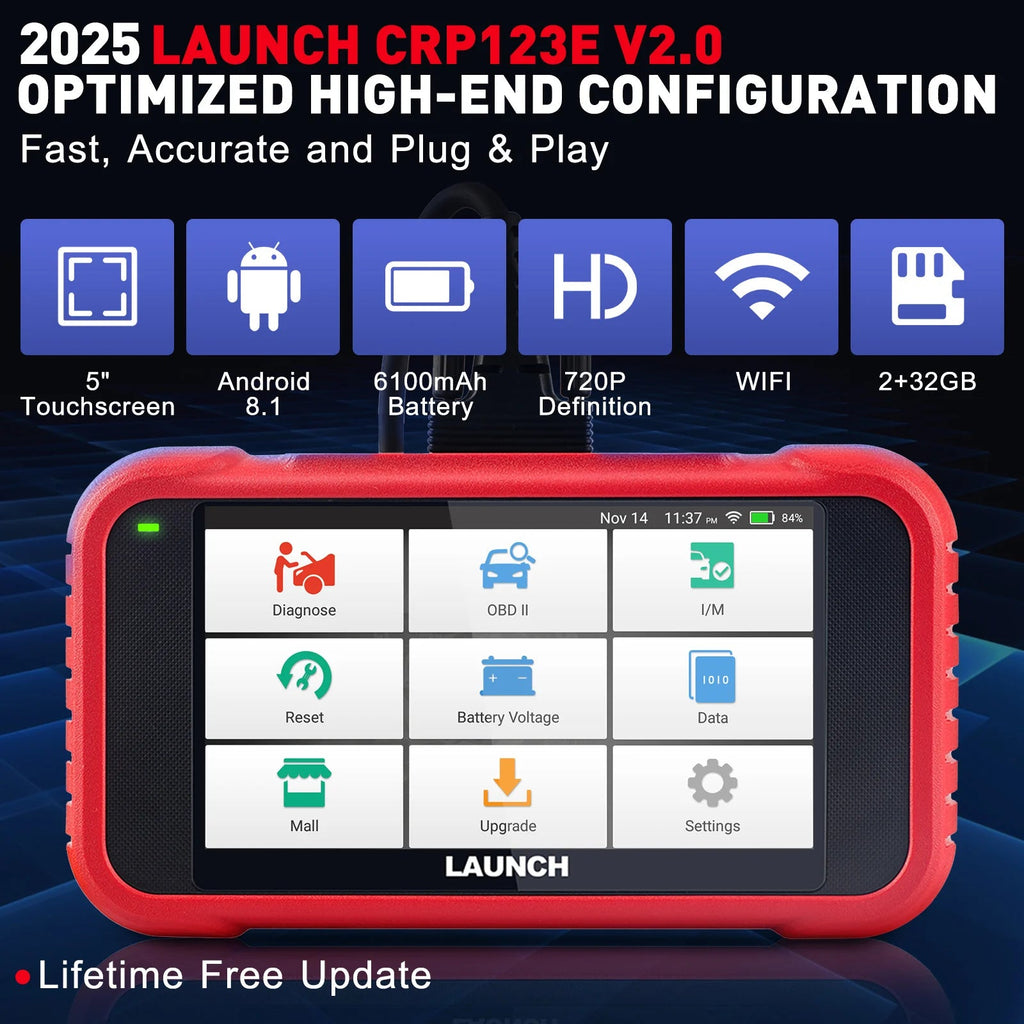 LAUNCH X431 CRP123E V3.0 OBD2 Scanner ENG ABS Airbag SRS AT Auto Diagnostic Tool 7 Reset Code Reader Automotive tools PK CRP123 Car Mobile World