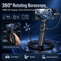 3.9mm 6.2mm 8.5mm 360° Articulating Borescope 1080P HD Steering Endoscope Camera For iPhone iOS Android Car Pipe Inspection