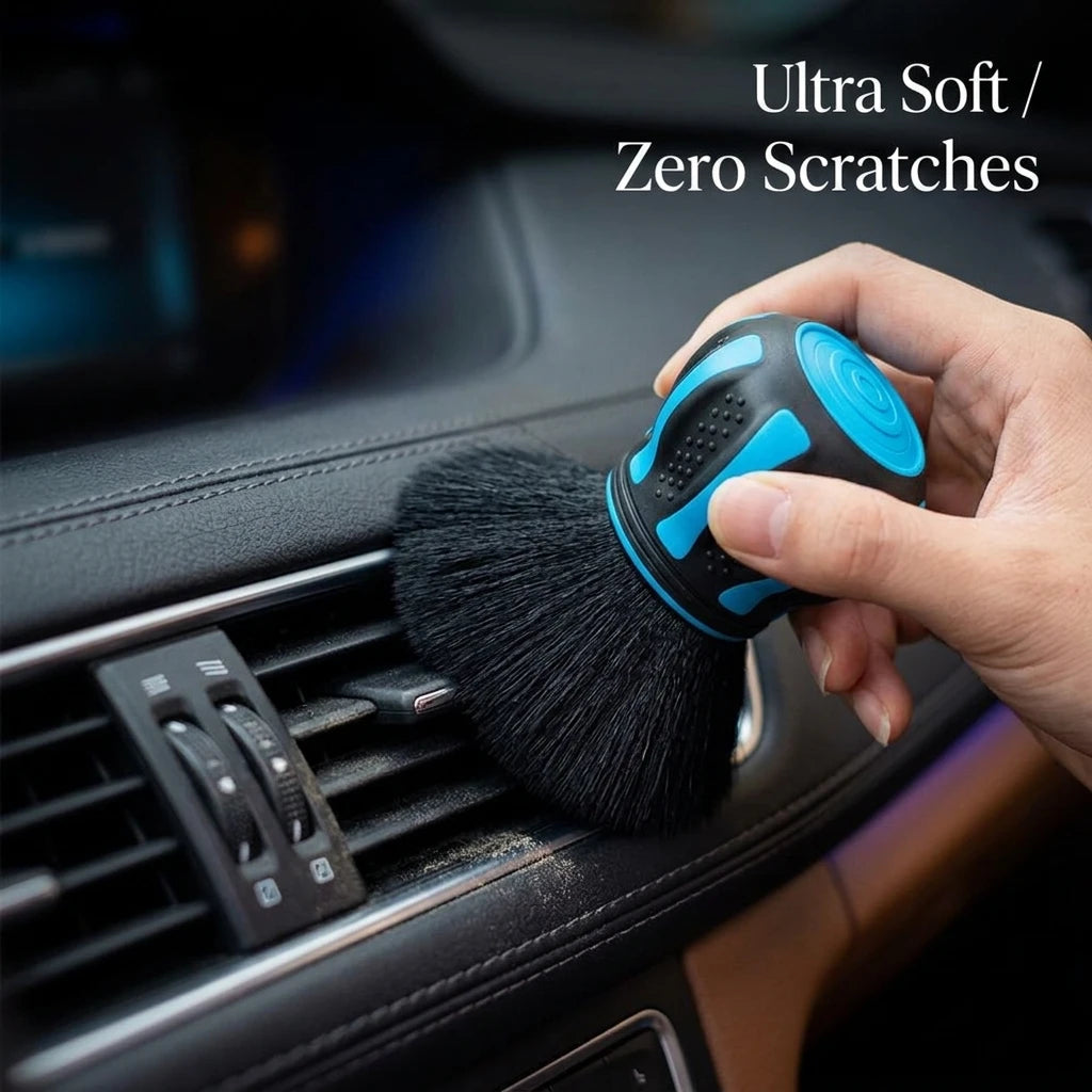 Car Detailing Brushes With Storage Rack Covers Soft Bristles Auto Interior Dust Cleaner Car Detail Brush Cleaning Detail Tool