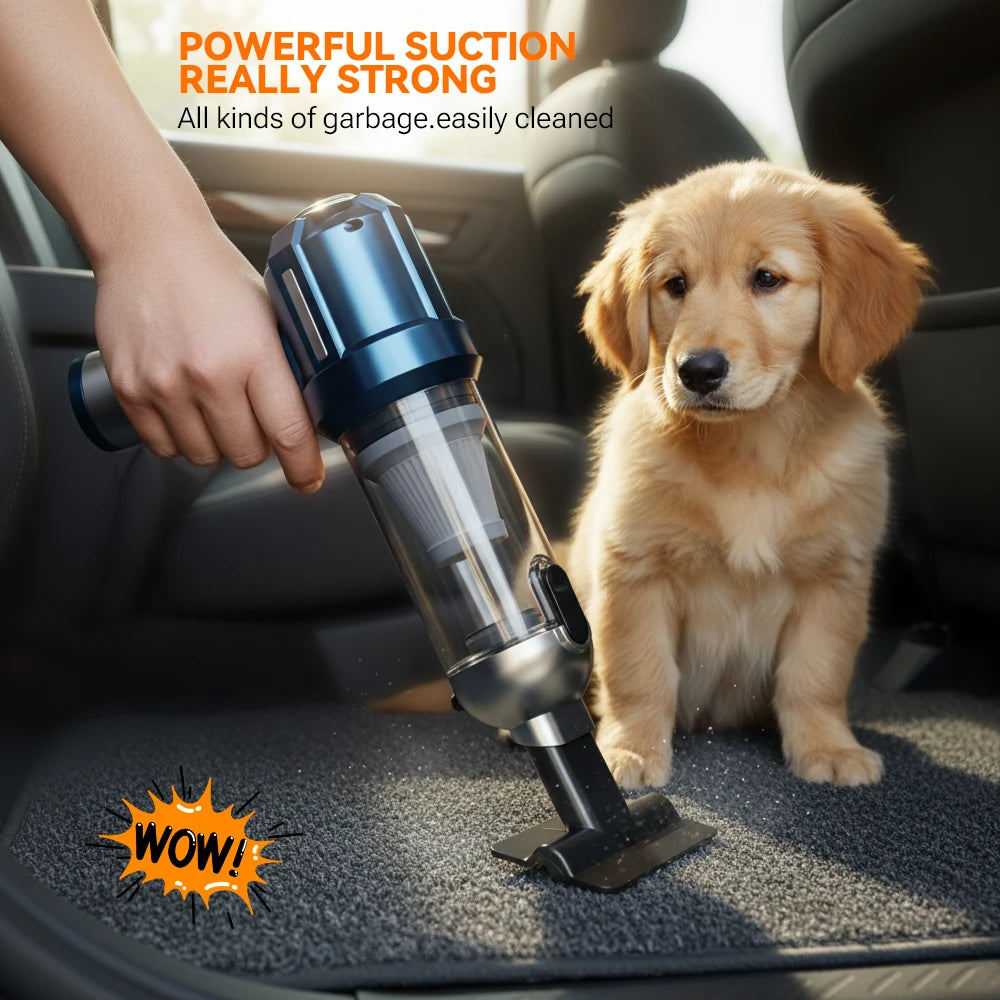 SZUK Foldable Car Vacuum Cleaner Powerful Cordless Cleaning Machine Wireless Car Cleaner HandHeld Portable Mini Vacuum Cleaner CM World
