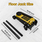 Kieperi 3 Ton Floor Jack and Steel Racing car Jack with Single Piston Pump,Lifting Range 3"-18"，Yellow CM World