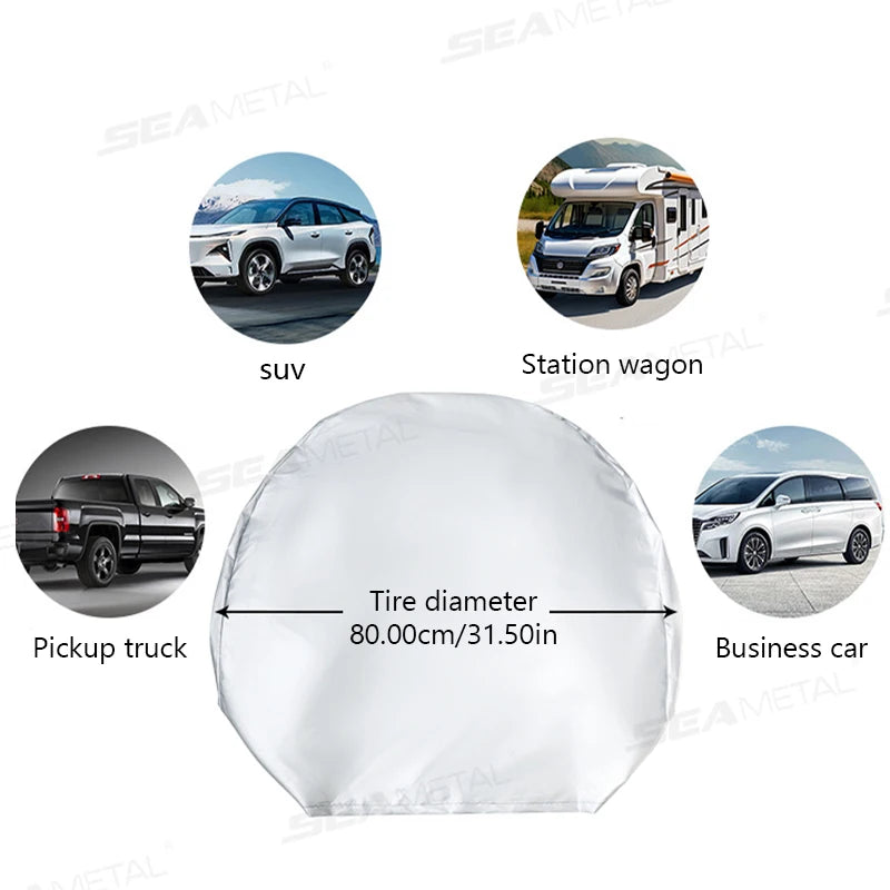 SEAMETAL Full Wrapped Car Wheel Tire Cover 29-32in Tyre Protection Cover Spare Tire Storage Bag Universal for RV/Sedan/Truck/Suv CM World