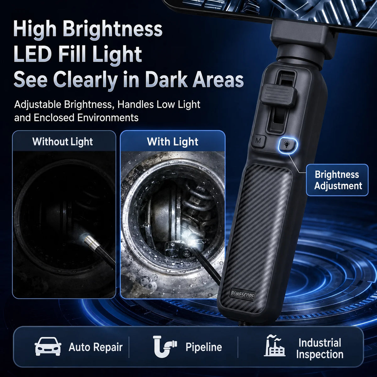 3.9mm 6.2mm 8.5mm 360° Articulating Borescope 1080P HD Steering Endoscope Camera For iPhone iOS Android Car Pipe Inspection