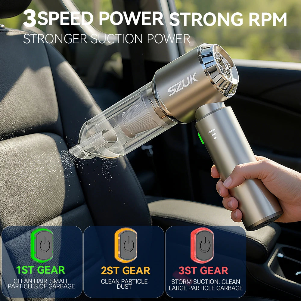 SZUK C012MAX 985000PA Car Vacuum Cleaner Portable Handheld Mini Vacuum Cleaner Cordless Powerful Car Cleaner Home Appliance CM World