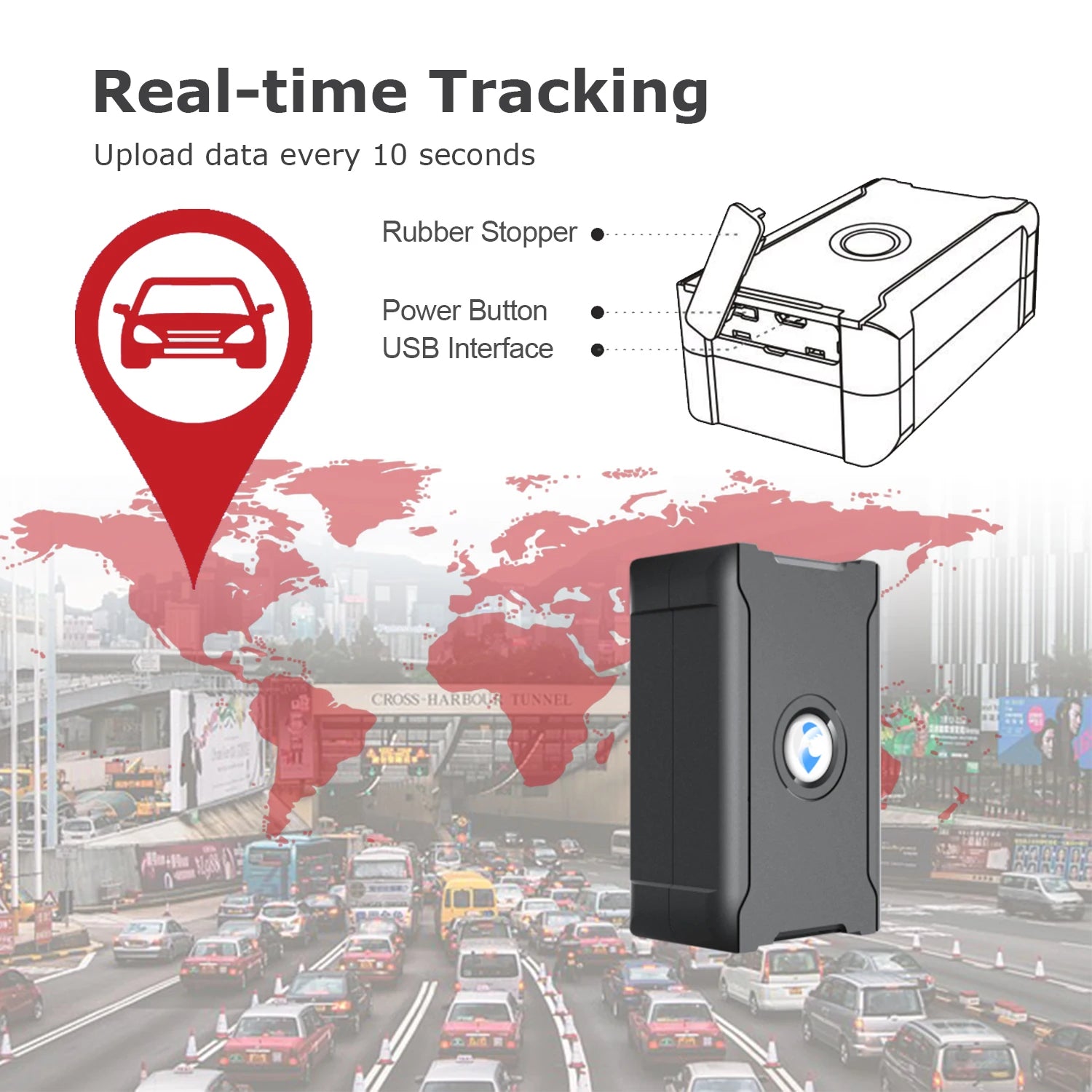 4G GPS Tracker Real-Time Car Locator Overtaking Alarm Route Playback Subscription Required CM World