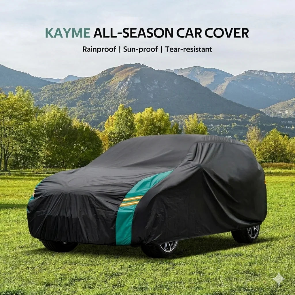 Waterproof UV Car Cover 190T Outdoor Sun Dust Night protection with reflective strips Cover Fit for Telsa Kayme Car Accessories Car Mobile World