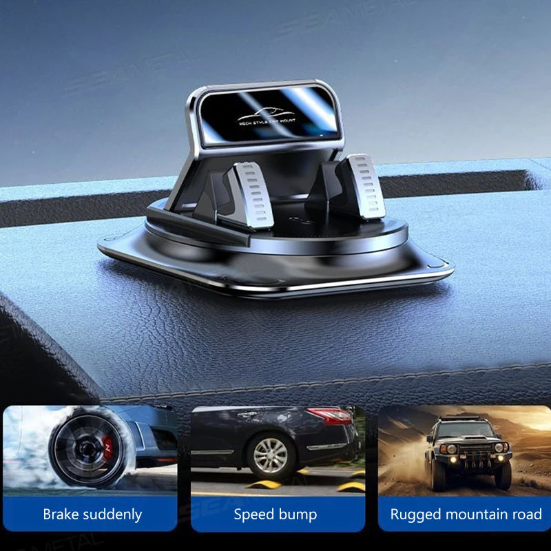 SEAMETAL Universal 360° Rotatable Car Phone Holder Anti-Slip Dashboard Phone Mount Non-Slip GPS Holder Stand for All Smartphones