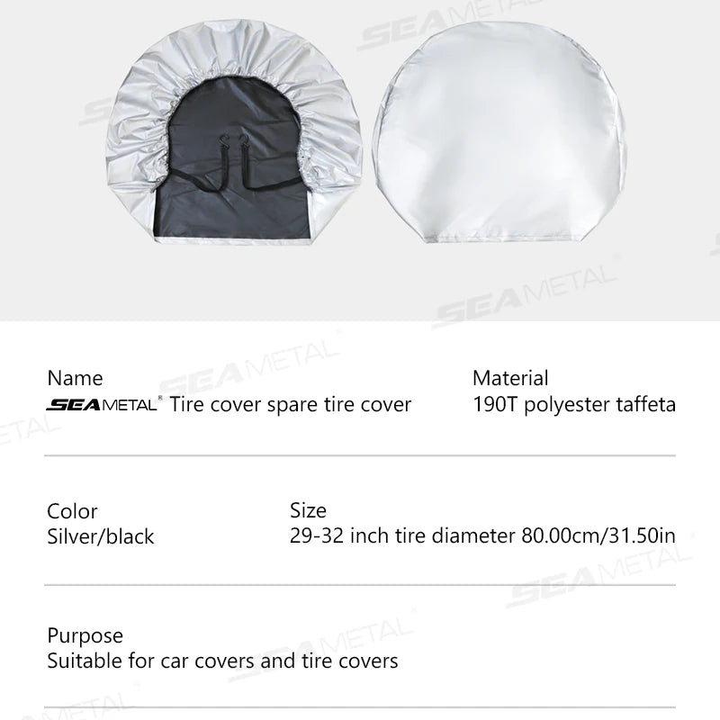 SEAMETAL Full Wrapped Car Wheel Tire Cover 29-32in Tyre Protection Cover Spare Tire Storage Bag Universal for RV/Sedan/Truck/Suv CM World