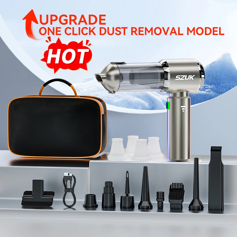 SZUK C012MAX 985000PA Car Vacuum Cleaner Portable Handheld Mini Vacuum Cleaner Cordless Powerful Car Cleaner Home Appliance CM World