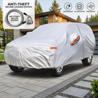 Kayme Silver Matte Car Cover Outdoor Waterproof Dust UV-Resistant With Lockable High-Quality Universal Auto Cover Fit For Telsa Car Mobile World
