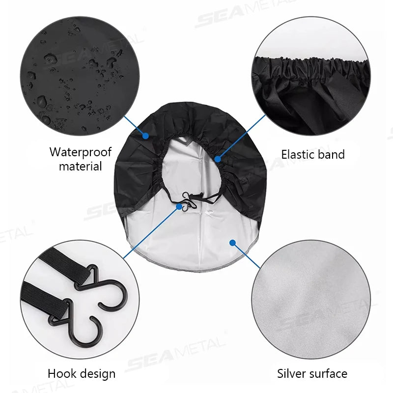 SEAMETAL Full Wrapped Car Wheel Tire Cover 29-32in Tyre Protection Cover Spare Tire Storage Bag Universal for RV/Sedan/Truck/Suv CM World