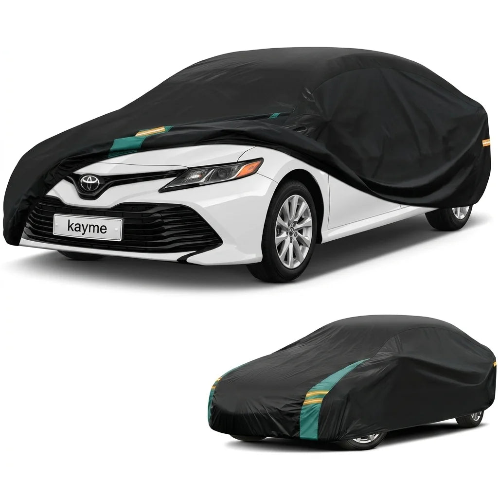 Waterproof UV Car Cover 190T Outdoor Sun Dust Night protection with reflective strips Cover Fit for Telsa Kayme Car Accessories Car Mobile World