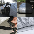 190T Silver Waterproof Car Cover Outdoor UV Dust Snow Scratch-resistant Full Car Cover Fit for SUV/Sedan Kayme Car accessories Car Mobile World