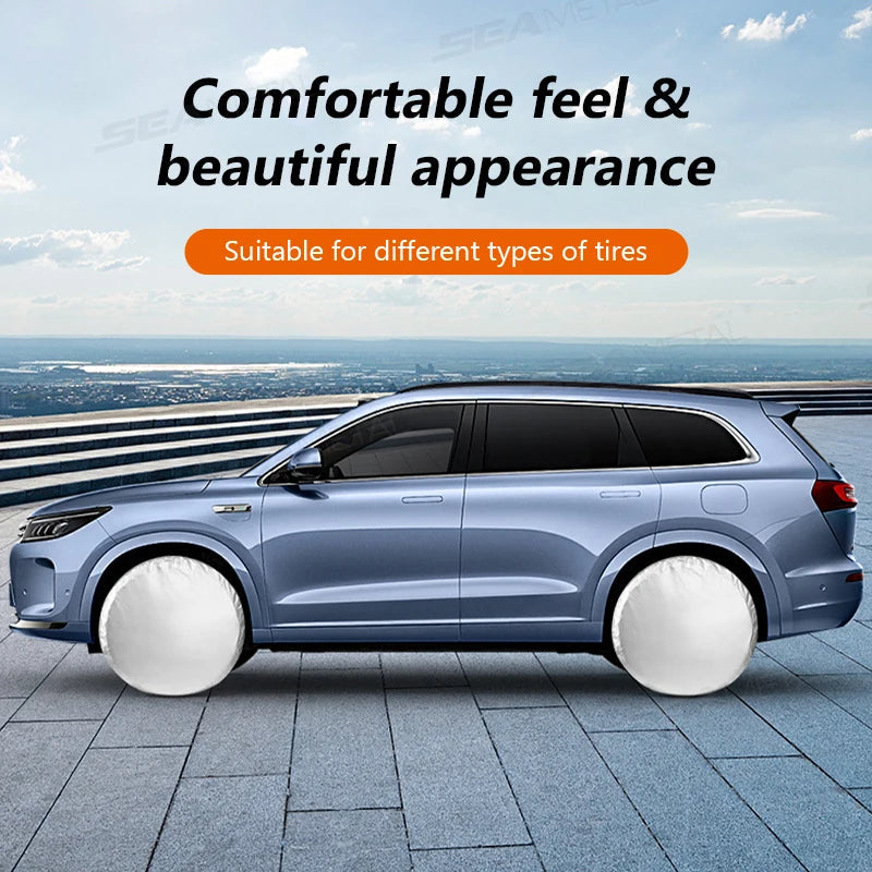 SEAMETAL Full Wrapped Car Wheel Tire Cover 29-32in Tyre Protection Cover Spare Tire Storage Bag Universal for RV/Sedan/Truck/Suv CM World