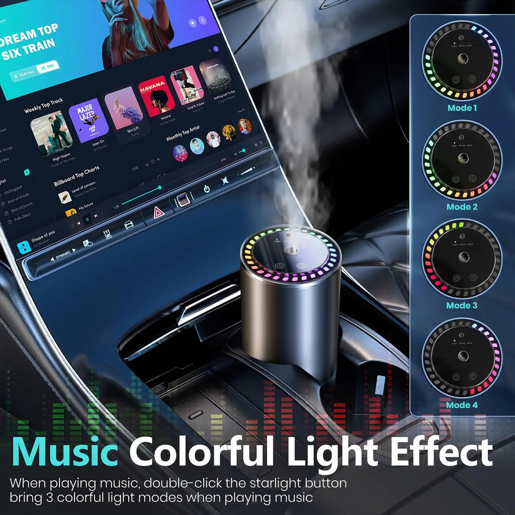 Car Diffuser Fragrance Smart Aroma Air Aromatherapy Humidifier Freshener Rechargeable Interior Accessories Perfume Oil Mounted CM World