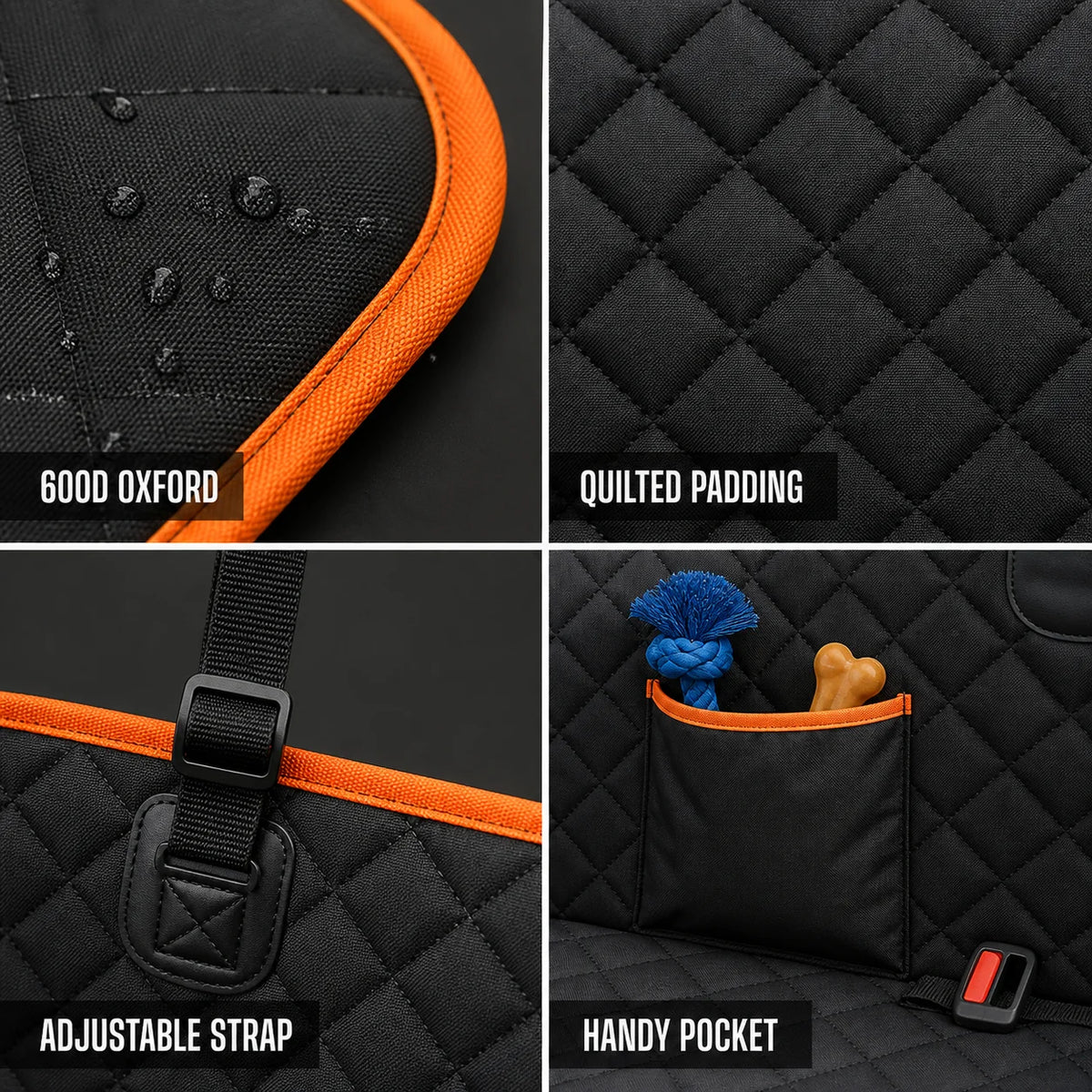 Waterproof Dog Car Seat Cover Scratch-Proof Diamond Quilted Dog Car Seat Cover for Back Seat Trucks SUVs Must Have 2026