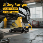 Kieperi 3 Ton Floor Jack and Steel Racing car Jack with Single Piston Pump,Lifting Range 3"-18"，Yellow CM World