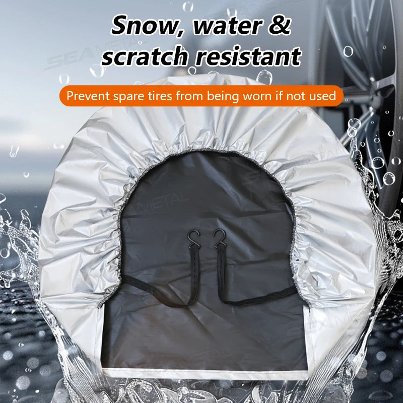 SEAMETAL Full Wrapped Car Wheel Tire Cover 29-32in Tyre Protection Cover Spare Tire Storage Bag Universal for RV/Sedan/Truck/Suv CM World