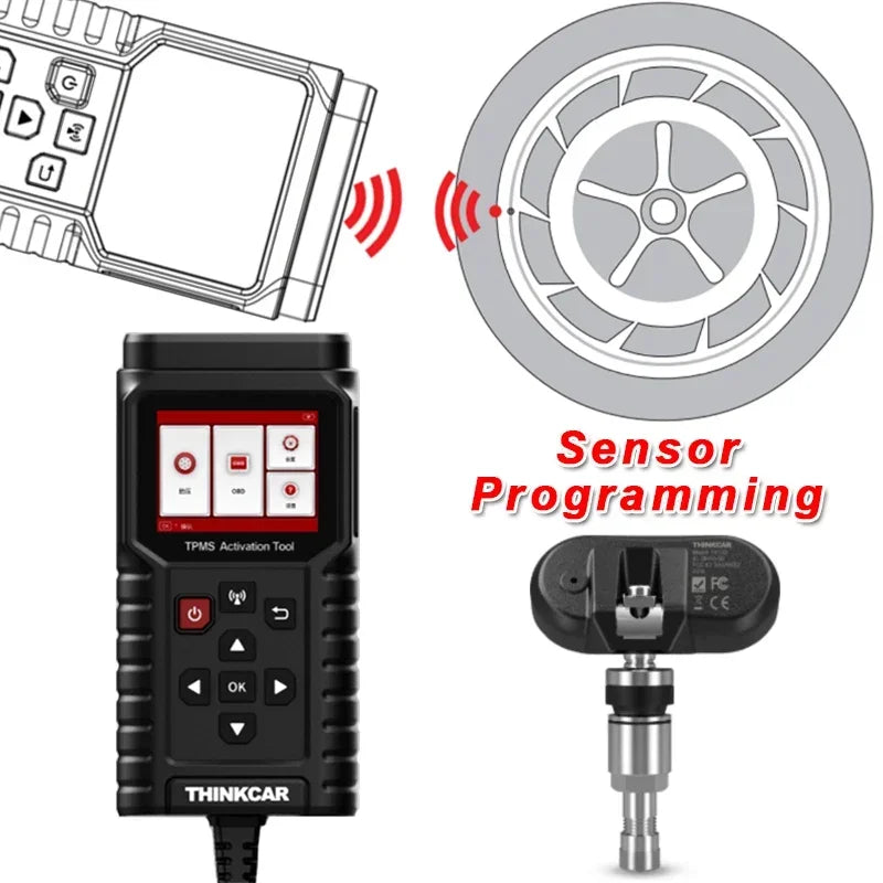 NEW V2.04 ThinkCar THINKTPMS TP T90 TPMS Programmer  315MHz 433MHz 2in1 Car Tire Pressure Diagnose Tool TPMS Sensor Service Tool CM World