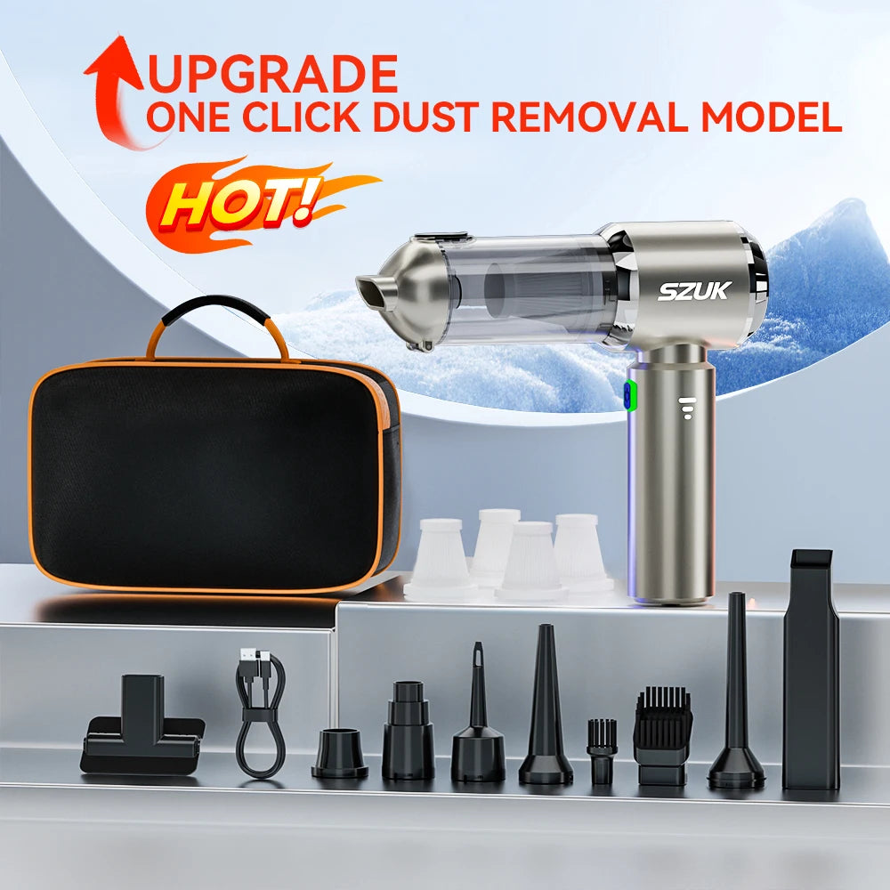 SZUK New 18000Pa Car Vacuum Cleaner Wireless Handheld Cleaner Mini Cleaning Machine Strong Powerful Portable Vacuum Cleaner Car CM World