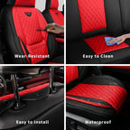 EKR Deluxe 7/8-Seat Car Seat Covers Universal Fit for SUV Minivans MPV Highlander Pilot Sienna 4Runner Santa Fe Chevrolet Suburban Waterproof Wear-Resistant Full-Coverage Car Interior Upgrade Protectors with 2-Year Warranty