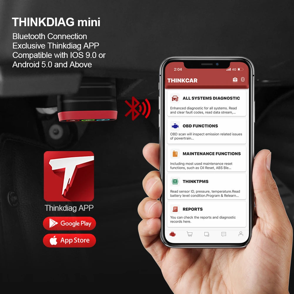THINKCAR Thinkdiag MINI OBD2 scanner full system bluetooth  Automotive diagnostic tool OBD code reader scan Lifetime Free Update CM World