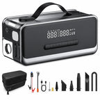 Jump Starter with 180PSI Air Pump & Air Blower, 12V 12-in-1 Emergency Power Pack with LED Light for 9.0L Gas / 6.5L Diesel