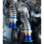 Stainless Steel Blue End Cold Air Intake System Velocity Stack Kit 3'' 3.5'' 4'' Turbo Horn Funnel Kit