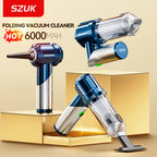 SZUK Foldable Car Vacuum Cleaner Powerful Cordless Cleaning Machine Wireless Car Cleaner HandHeld Portable Mini Vacuum Cleaner CM World
