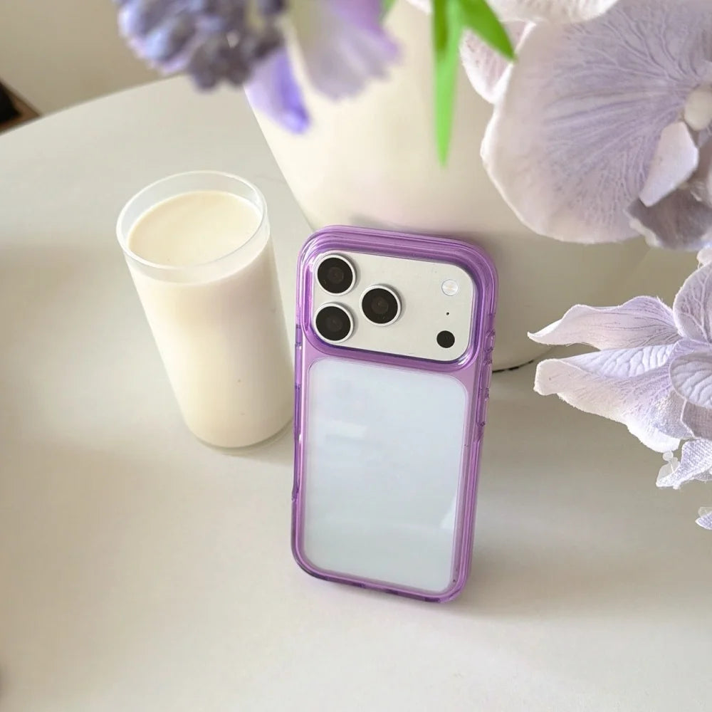 Korean Ins Candy Color Transparent Shockproof Phone Case for iPhone 18 Pro Max 16 Max 15 16 17 18 Pro Cover Simple Fashion Cases