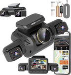 HUPEJOS 360° V8 Ultra-5CH 4K Dash Cam With AI Driver Monitor System DMS Built-in GPS WiFi Night Vision,24/7 Parking Monitor Mode Car Mobile World