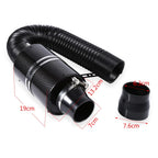 PQY - air Intake With Fan Universal Racing Carbon Fiber Cold Feed Induction Kit Air Intake Kit Air Filter Box / OR WITHOUIT FAN CM World