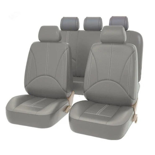 Universal Car Seat Cover Protector PU Leather Front & Rear Seat Back Cushion Pad Mat Backrest for Auto Interior Truck SUV Sedan